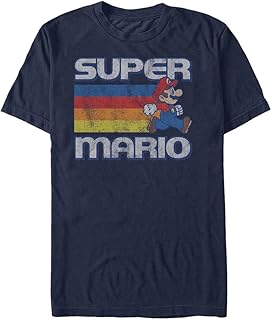 Men's Super Mario Running Retro Stripe T-Shirt