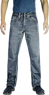 Men’s Fashion Bootcut Blue Jeans Regular Fit Mens Work Pants