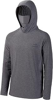 UPF 50+ Men’s Long Sleeve Fishing Shirt with Mask UV Neck Gaiter Hoodie
