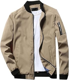 Men's Flight Bomber Jacket Lightweight Softshell Coat Sportwear Zipper Windbreaker