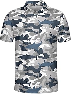 Golf Shirts for Men Funny Golf Shirts for Men Hawaiian Polo Shirts for Men Floral Tropical Hawaii Print Golf Shirt
