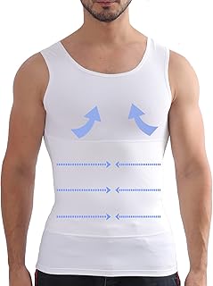 Men Slimming Tummy Control Chest Compression Hide Gynecomastia Undershirt Shapewear