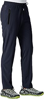 Men's Lightweight Hiking Travel Pants Breathable Athletic Fishing Active Joggers Zipper Pockets