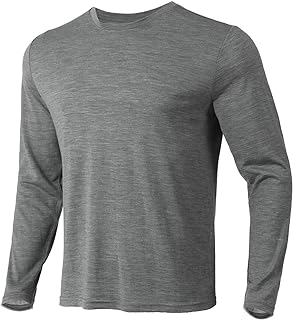 100% Merino Wool T-Shirt for Men's Long Sleeve Base Layers Odor Resistance for Outdoor Hiking, Running and Hunting
