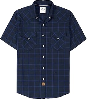 Shirt Men Short Sleeve Easy to Iron Button-down Shirts 100% Cotton Casual Shirts Regular Fit