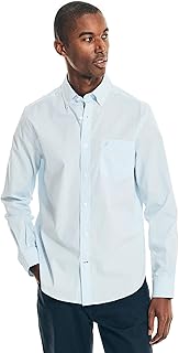 Men's Wrinkle Resistant Long Sleeve Button Front Shirt