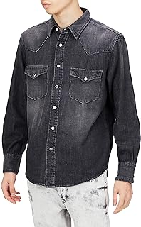 ET2129-283 Men's Western Denim Shirt, Long Sleeve