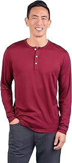 Woolly Clothing Men's Merino Wool Long Sleeve Henley - Everyday Weight - Wicking Breathable Anti-Odor