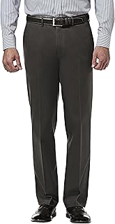 Men's Premium No Iron Khaki Straight Fit Flex Waistband Flat Front Pant
