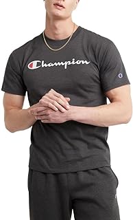 Champion Men's T-shirt, Cotton Midweight Men's Crewneck Tee, T-shirt for Men, Script (Reg. or Big & Tall)