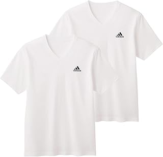 APB4152 Men's V-Neck T-Shirt, One Point Logo, Cotton Blend, Sweat Absorbent, Quick Drying