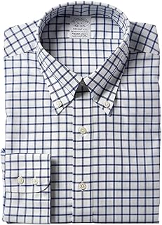 Men's Non-Iron Stretch Twill Patterened Button-Down Collar Dress Shirt