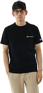 C8-X318 Men's Short Sleeve T-Shirt, Round Neck, 100% Cotton, Embroidered Script Logo, Basic Short Sleeve T-shirt
