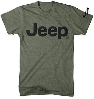 Mens Jeep Text Triblend T-Shirt - Military Green