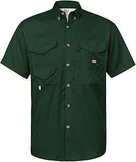 Short Sleeve Fishing Shirt Wicking Fabric Sun Protection Casual Button Down Shirts
