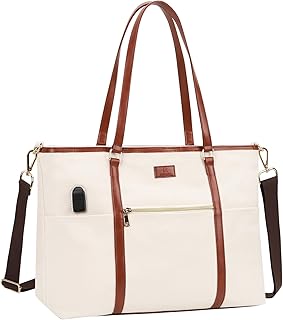 Laptop Tote Bag, Large Women Work Bag Purse USB Teacher Bag Fits 17.3 Inch Laptop