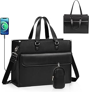 Laptop Bag for Women, Leather Laptop Tote Bag 17 Inch, Computer Shoulder Bag, Crossbody Bag for women
