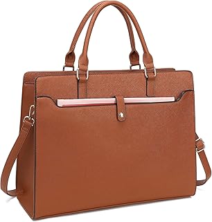 Laptop Tote Bag for Women, 15.6 Inch Computer Bags for Laptops Large Leather Tote Bag for Work, Business, School