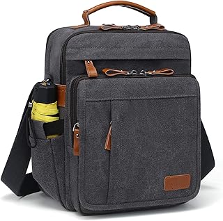 Mens Messenger 13.3 inch Laptop Bag, Water-resistant Canvas Computer Briefcase Satchel Work Shoulder Bag Purse