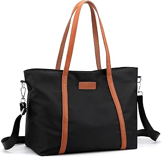 Laptop Bag Waterproof Lightweight Tote Bag for Women Nylon Briefcase Computer Work Shoulder Handbag Fits 15.6 inch Laptop