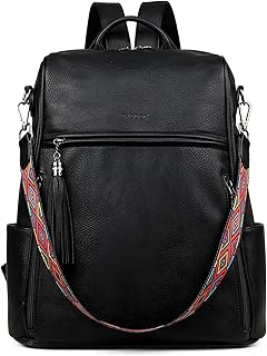 FADEON Womens Backpack Purse Large Designer PU Leather Laptop Backpacks, Ladies Computer Shoulder Bags