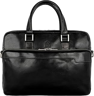 Leather Briefcase - Italian Handmade Leather Laptop Bag - Briefcase for Men and Women - Computer Bag
