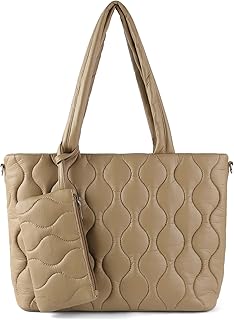 Puffy Laptop Tote bag for Women 16 Inch | Lightweight Computer Shoulder bag for Work