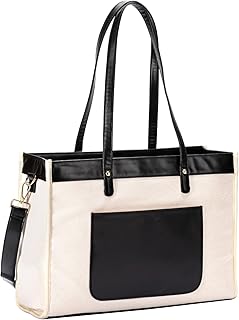 Laptop Tote Bag for Women 15.6 Inch Waterproof Canvas Computer Bags Women Shoulder Bags Casual Briefcase