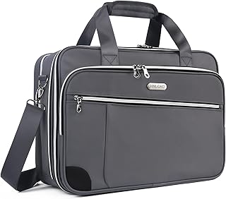 HXLGMD Laptop Bag Premium Laptop Briefcase Expandable Fits Up to 17 Inch Water-Repellent Large Messenger Computer Bag Travel/Business/Work/for Men Women,Grey…