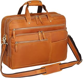 UBANT Leather Messenger Bag for Men, 17.3 Inch Vintage Full Grain Leather Laptop Briefcase
