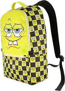 SpongeBob SquarePants 13 Inch Sleeve Laptop Backpack, Checkered Padded Computer Bag for Commute or Travel, Multi, Multi, One Size, Spongebob Squarepants 13 Inch Sleeve Laptop Backpack,