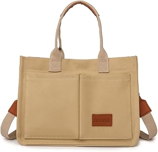 Large Canvas Tote Bag for Women, Computer Bags for Laptops for Women, Multiple Pockets Are Suitable for Work