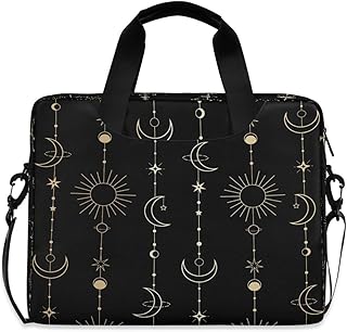 Laptop Bag Computer Bags Messenger Shoulder Bag Briefcase Sun Moon Stars Witch for Business Office Work, Multi