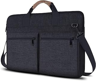 Laptop Bag, Messenger Shoulder Bag for Laptop 15-17.3 inch Water-resistant Computer Bag Lightweight Men’s Briefcase for Work Business College(Black)