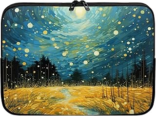 Bivxisrvo Starry Night Print Laptop Carrying Case for Women 15inch Clutch Briefcase Shockproof Protective Case Soft Zipper Cover Carrying Computer Bag for School