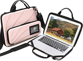 Laptop Case for 13-15.6 inch Macbook Chromebook HP Work-in Hard Shell Laptop Bag with Pouch and shoulder strap