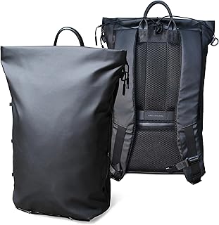 Karry B2 Minimalist outdoor professional business urban backpack commute computer Laptop 16 inch Mac / PC Case w/h Adjustable Chest Strap, Back Zipper Pocket, for Cycling, Traveling (Black), Black,