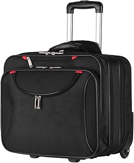 AirTraveler Rolling Briefcase Rolling Laptop Bag Computer Case with Wheels Spinner Mobile Office Carry On Luggage for 14.1in 15.6in Business Notebook for Women Men