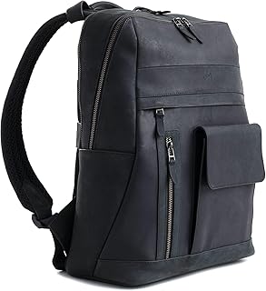 Top Grain Leather Backpack For Men - 17 inch Laptop Bag Large Capacity - Shoulder - Mens Business Travel Computer Bags
