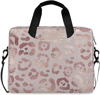 Laptop Bag Computer Bags Messenger Shoulder Bag Briefcase Leopard Print Cheetah Rose Gold for Business Office Work, Multi