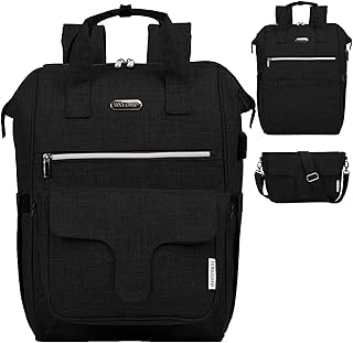 HXLGMD Laptop Backpack for Women, 2 PCS Convertible Casual Daypack 17 Inch Computer Backpack