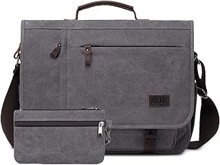 Computer Messenger Bag for Man,15.6 Inch Laptop Shoulder Bag Waterproof Canvas Briefcase for Office Work Business