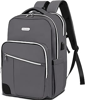 HXLGMD Business Laptop Backpack for Men Women with USB Charging Port, Durable College Bookbag Computer Backpack