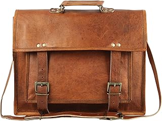 Leather Messenger Bag For Men Vintage Laptop Briefcase Satchel Best Computer Bag Brown
