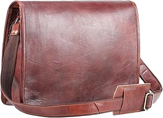 Elegant Enigma' 15 Inch Full Grain Leather Messenger Bag Laptop Computer Shoulder Bag Satchel Crossbody