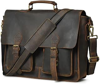 Leather Briefcase | Laptop Messenger bag | Best computer satchel Handmade Bags for men and women comes in 18x12x4 Inches, Multi Color, 18x12x4 Inches