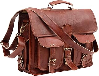 'Handmade Leather Messenger Laptop Computer Satchel Distressed Bag (13'' X 18'') Stylish Backpack and Briefcase Bag for Men'