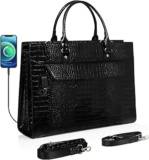 Laptop Bag for Women, 17 Inch Laptop Tote Bag, Fashion Computer Shoulder Bag, Waterproof Leather Teacher Handbag
