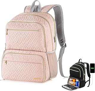 Lunch Backpack for Men Women, 17 inch Laptop Backpack, Insulated Computer Backpack Lunch Bag for Work Travel