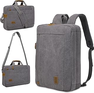 Mens Messenger Bag, 17-17.3 Inch Laptop Backpack 3 in 1 Convertible Computer Handbags Shoulder Crossbody Bag Briefcase